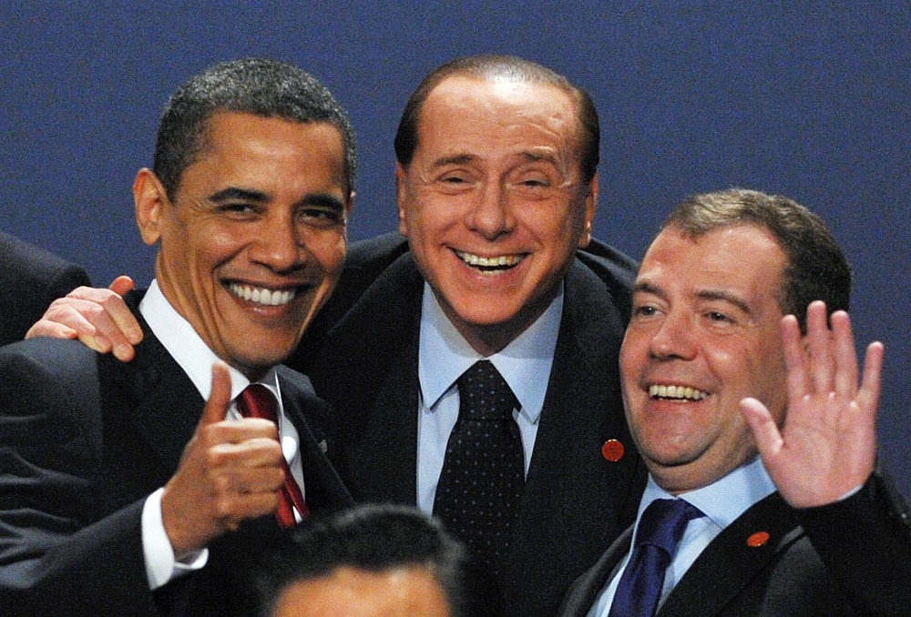 Берлускони, Обама, Медведев