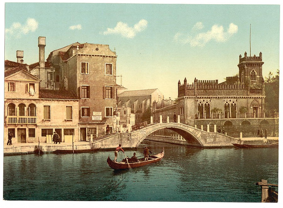 мост и канал, Венеция, Италия
