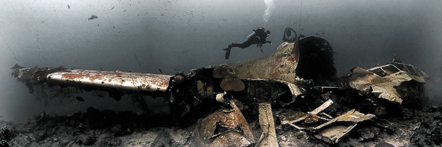  Бомбардировщик Mitsubishi в Трук лагуне в 20 м глубиной